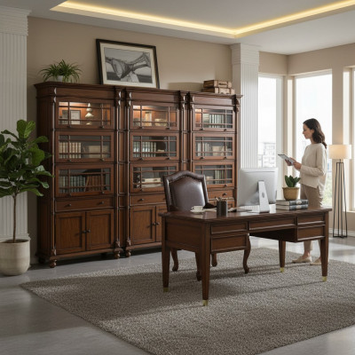 Vitrin 3x Akteschaf Schaf Vitrine Büro Wunnzëmmer Héichschaf