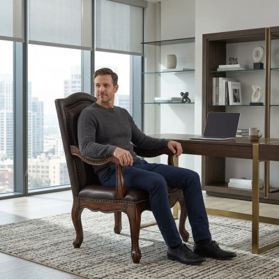 Bürosstull Luxus Stull Chef Nei Lieder Designer Sessel Holz Bürosstull