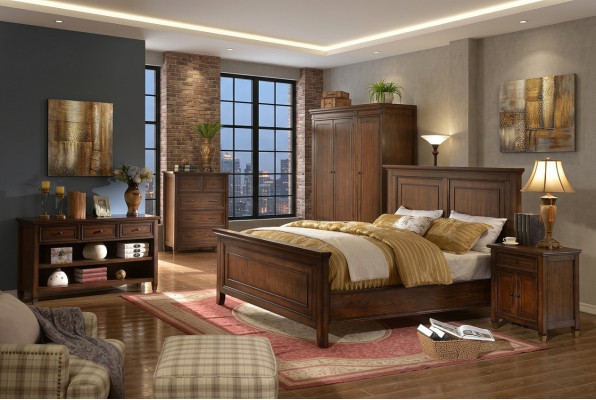 Bett + 2x Nuetsdësch 3 Deeler Schlofzëmmer Set Designer Luxus Schlofzëmmer Sets