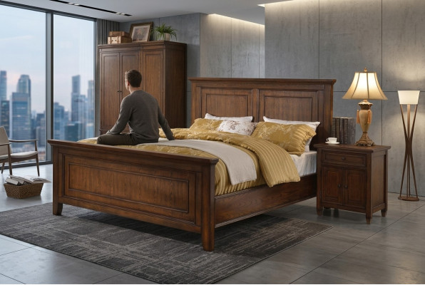 Bett Luxus Hotel Better 180x200cm Schlofzëmmer Designer Holz Duebelbett