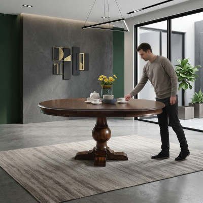 Ronnen Iesszëmmer Ronn Dësch Dëscher Ronnen Holz Iess Wunnzëmmer Holz