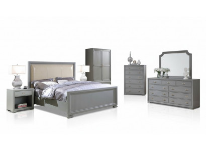 Bett Nachtkonsol Kommode 6-deel. Schlofkummer Set Design Modern Luxus