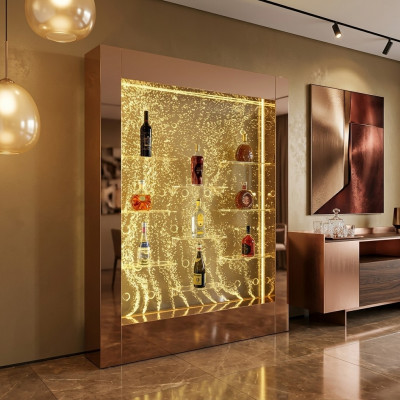 Geleeënt Waasser Mauer Bar Regal Kolonn Waassersailen Theke Regaler Designer Beliicht