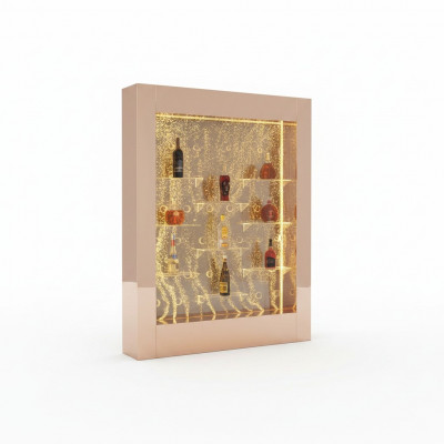 Geleeënt Waasser Mauer Bar Regal Kolonn Waassersailen Theke Regaler Designer Beliicht