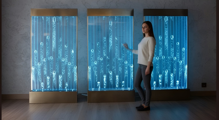 Waasserwänn Modern Oftrennwand LED Waasserwand Beliicht Wand
