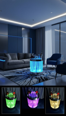 Dësch Led Bar Waasser Wand Bar Theke Regal Miwwel Beliichte Sofa Dësch