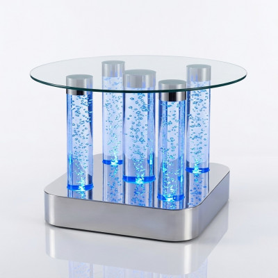 Waasser Säulen Design Dësch Canapé Dësch Säil Water Sofa Dëscher LED