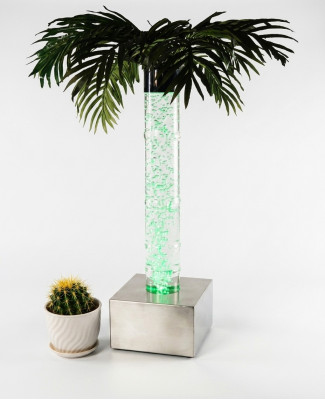 LED Design Sprudelwaassersail 60cm Waassersail beliicht Dësch Palmenplanz