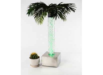 LED Design Sprudelwaassersail 60cm Waassersail beliicht Dësch Palmenplanz