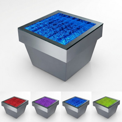 Design Dësch Couchtisch Waasser Kolonn Kolonn Waasser Canapé LED Dekoratioun Beliicht