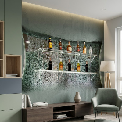 Regaler Design beliicht Led Waasser Wand Bar Regal Sail Waassersäile