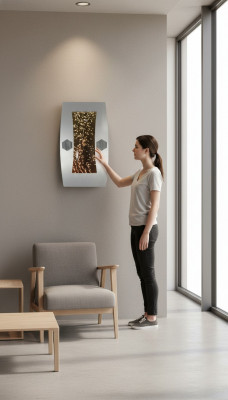 Geféiert Waasserwand Design Waasser Säulen Waasserfall Bild Kader 50x80