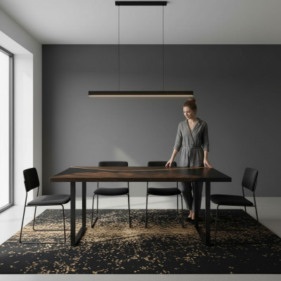 Luxus River Table Epoxidharz Iessdësch Massiv Dëscher 150x80 cm Echt