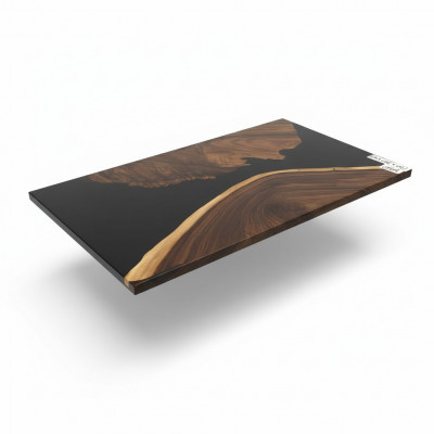 Luxus River Table Epoxidharz Iessdësch Massiv Dëscher 150x80 cm Echt