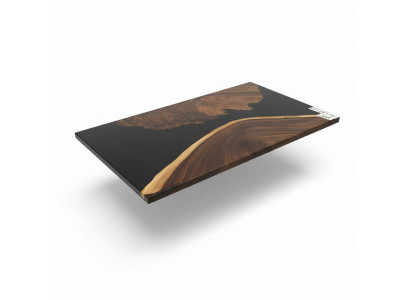 Luxus River Table Epoxidharz Iessdësch Massiv Dëscher 150x80 cm Echt