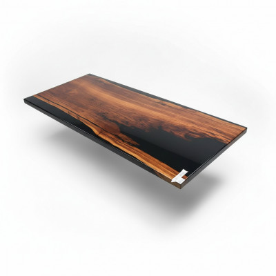 Iessdësch River Table Eechent Holz Flossdësch Massiv Epoxyharz Dëscher