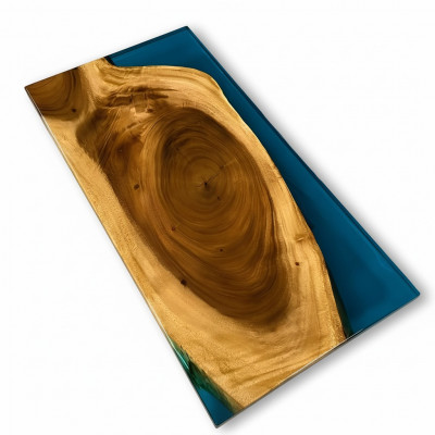 Couchtisch River Table Epoxidharz Massiv Dëscher 121x61 Flosstësch Eechten