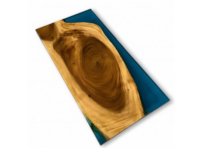 Couchtisch River Table Epoxidharz Massiv Dëscher 121x61 Flosstësch Eechten