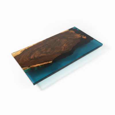 Couchtisch River Dëscht Epoxidharz Massive Dëscher 121x61 Flossdësch