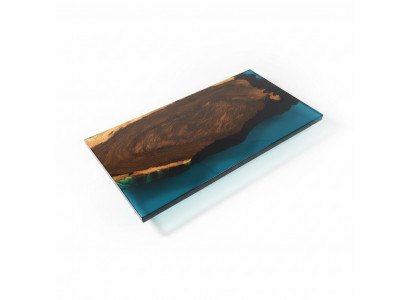 Couchtisch River Dëscht Epoxidharz Massive Dëscher 121x61 Flossdësch