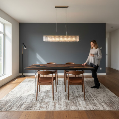 Iessdësch Black River Table Echt Holz Flossendësch 221x91cm Dëscher