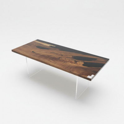 Iessdësch Black River Table Echt Holz Flossendësch 221x91cm Dëscher