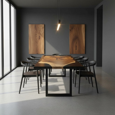 Epoxidharz Iessdësch River Table Massiv Dëscher 160x81 Flossdësch Nei