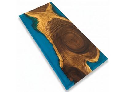 Iessen Dësch River Table Massiv Dëscher 221x101 Flosstisch Epoxidharz Mier