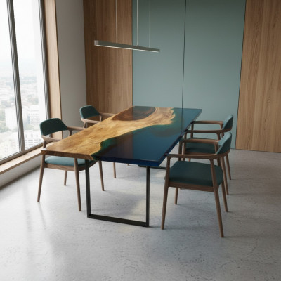 Iessdësch Mier Waasser Floss Echt Holz Flossdësch 181x81cm Dëscher