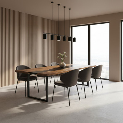 Iessdësch River Table Massiv Dëscher 201*81 Flossdësch Echt Holz Epoxyharz