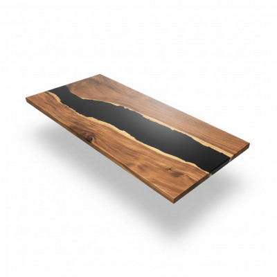 Iessdësch River Table Massiv Dëscher 201*81 Flossdësch Echt Holz Epoxyharz
