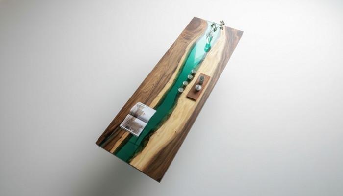 Luxus Dëscher Konferenztësch River Table Richtegt Holz Flosstësch Massiv