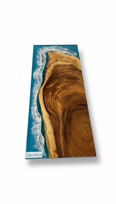 Beistelltisch Couchtisch Epoxy Miwwel Designer Dësch Epoxyharz Dëscher