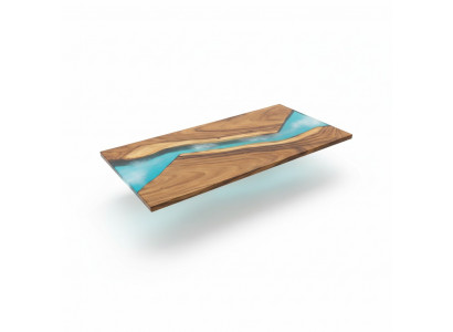 Luxus Dëscher Echt Holz Epoxidharz Floss Dësch Schwaarz Waasser Epoxy