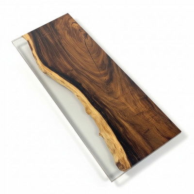 Epoxidharz Iessdësch richtegt Holz massiiv Miwwelen Waasserfall Epoxy Dekotisch