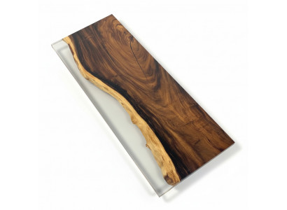 Epoxidharz Iessdësch richtegt Holz massiiv Miwwelen Waasserfall Epoxy Dekotisch