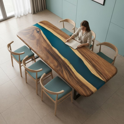 Iessen Dësch Design Dësch Modern Dëscher Mier Ozean Floss Miwwel 200x80