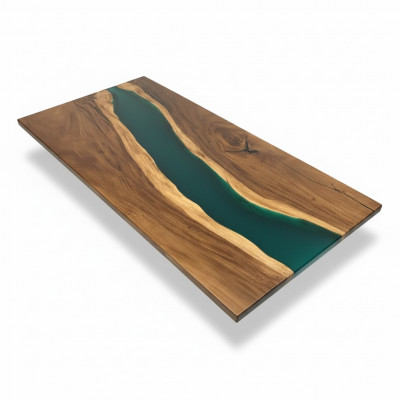 Konferenztabell Iessdësch River Table Massiv 231x110 Epoxyharz Dëscher