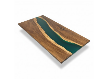 Konferenztabell Iessdësch River Table Massiv 231x110 Epoxyharz Dëscher