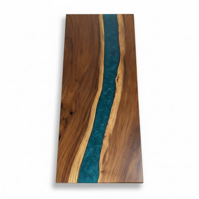 Iessdësch Dësch Epoxidharz Neie Dëscher 201x81 Flossdësch Eechent Holz