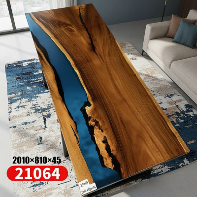 Flossem Dëscher Iessdësch Design Dësch Modern Mier Miwwelen 201x81 Epoxid