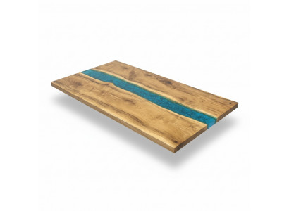Echtes Holz Waasserfall Dësch Epoxidhars Dëscher Iessdësch Epoxy Massiv