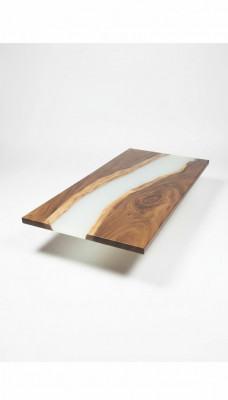 Epoxy Harz Iessdësch Eechte Holz Dekor Massiv Möbel Waasserfall Epoxy Dësch