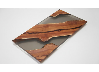 Iessdësch River Table Echt Holz Flosstdësch Massiv Deko Epoxidharz Dëscher