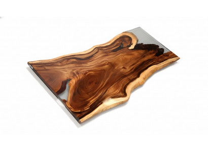 Epoxidharz Iessdësch River Table Eechte Holz Massiv Dëscher 200x90
