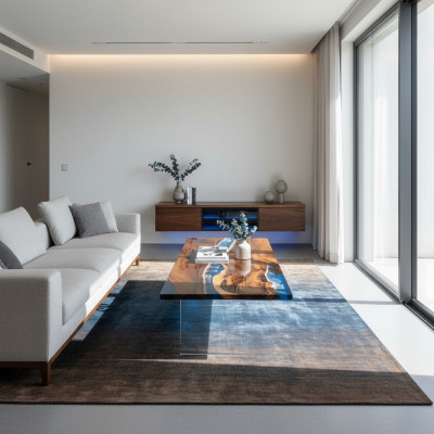 Iessdësch Dësch Epoxyharz Massiv Dëscher 220x90 Flossdësch Eechte Holz