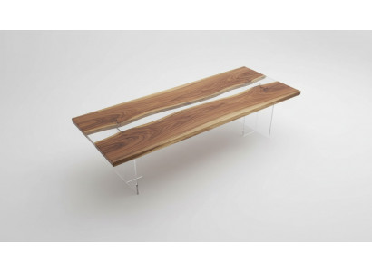 Iessdësch River Table Massiv Stillen 220x80 Flossdësch Mier Waasserfall