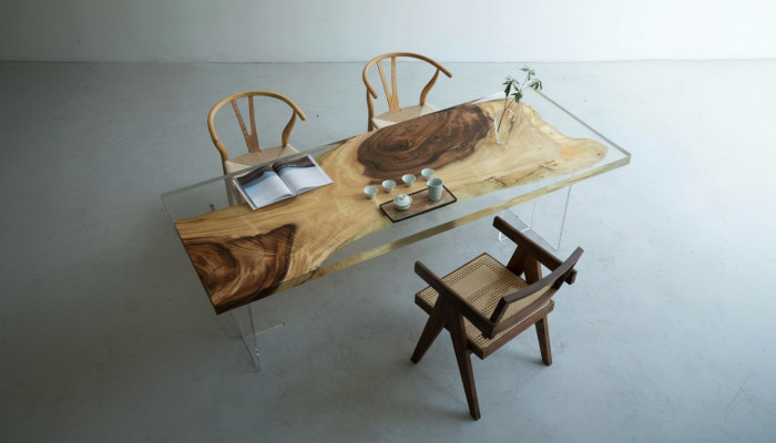 Epoxidharz Iessdësch River Table Massiv Dëscher 200x90 Flossdësch Nei