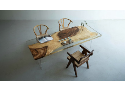 Epoxidharz Iessdësch River Table Massiv Dëscher 200x90 Flossdësch Nei
