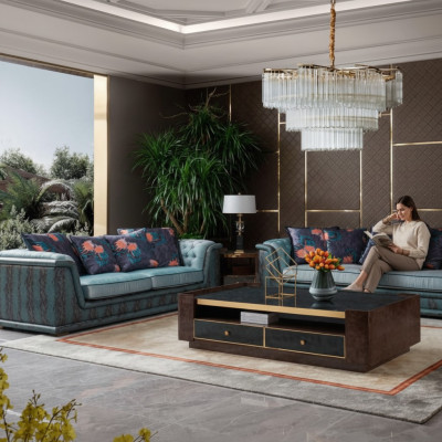 Däisitzer Canapé Polster Design Sofa Modernen 3er Sofaen Zëmmer Miwwelen Blo Sëtz